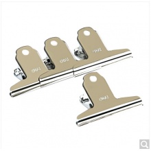 得力(deli)4只76mm山形鐵票夾畫板夾 財務票據夾金屬鐵夾子 小號9533