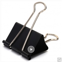 得力(deli)12只50mm黑色長尾票夾 金屬票據夾燕尾夾鐵夾子 大號8561