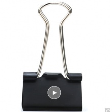 得力(deli)24只32mm黑色長尾票夾 金屬票據夾燕尾夾鐵夾子 中號8563