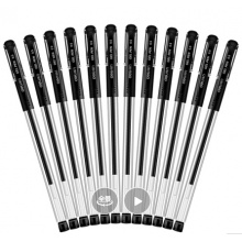 得力(deli)0.5mm經典辦公子彈頭中性筆 水筆簽字筆黑色12支盒6600ES